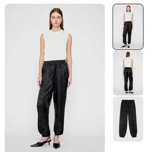 Anine Bing black silk jogger